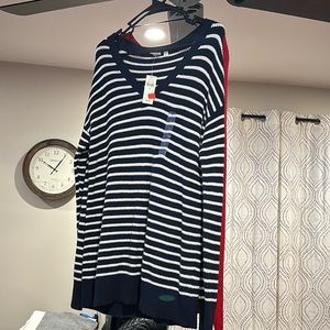 Blue and white striped GAP sweater